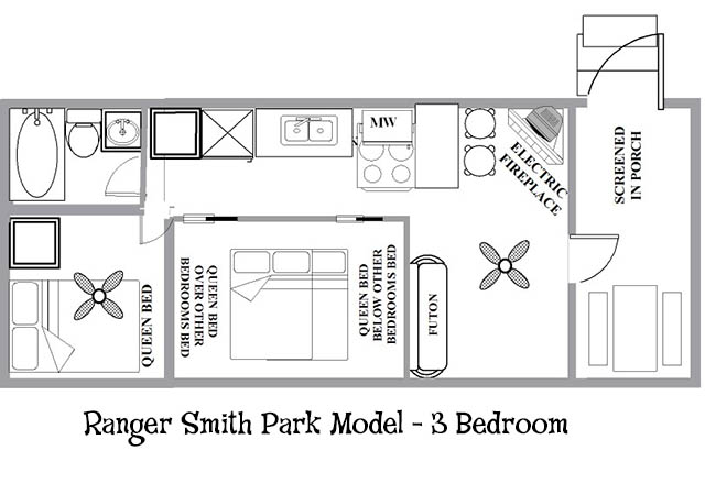 ranger smith™ park model 3 bedroom - pet friendly | yogi bear's
